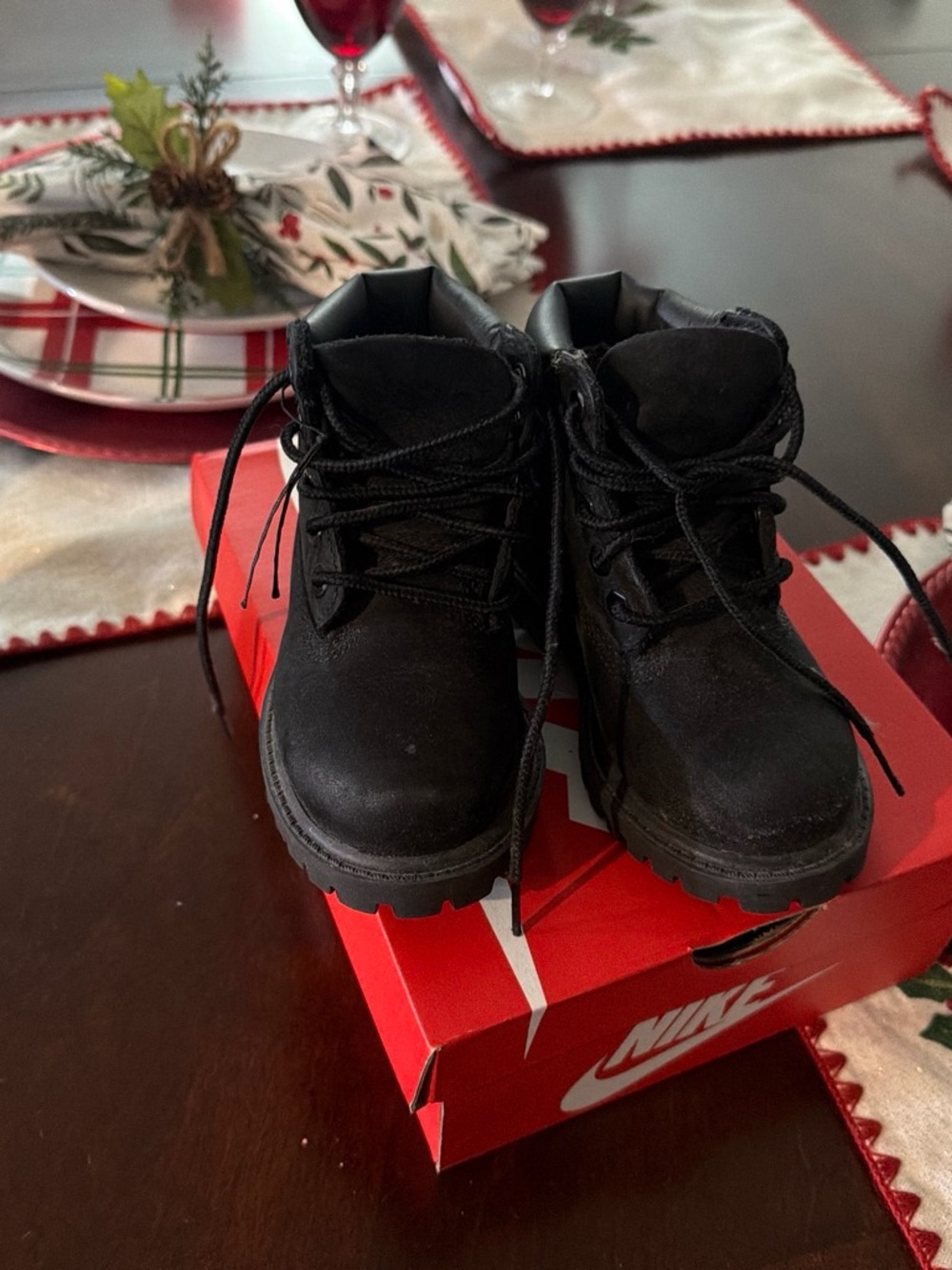 Timberland Kids Black Lace-Up Ankle Boots